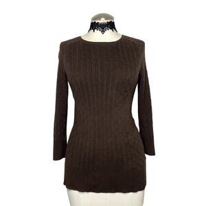 Beautiful VIntage 2000's Gap Brown Autumn Cable Knit Sweater